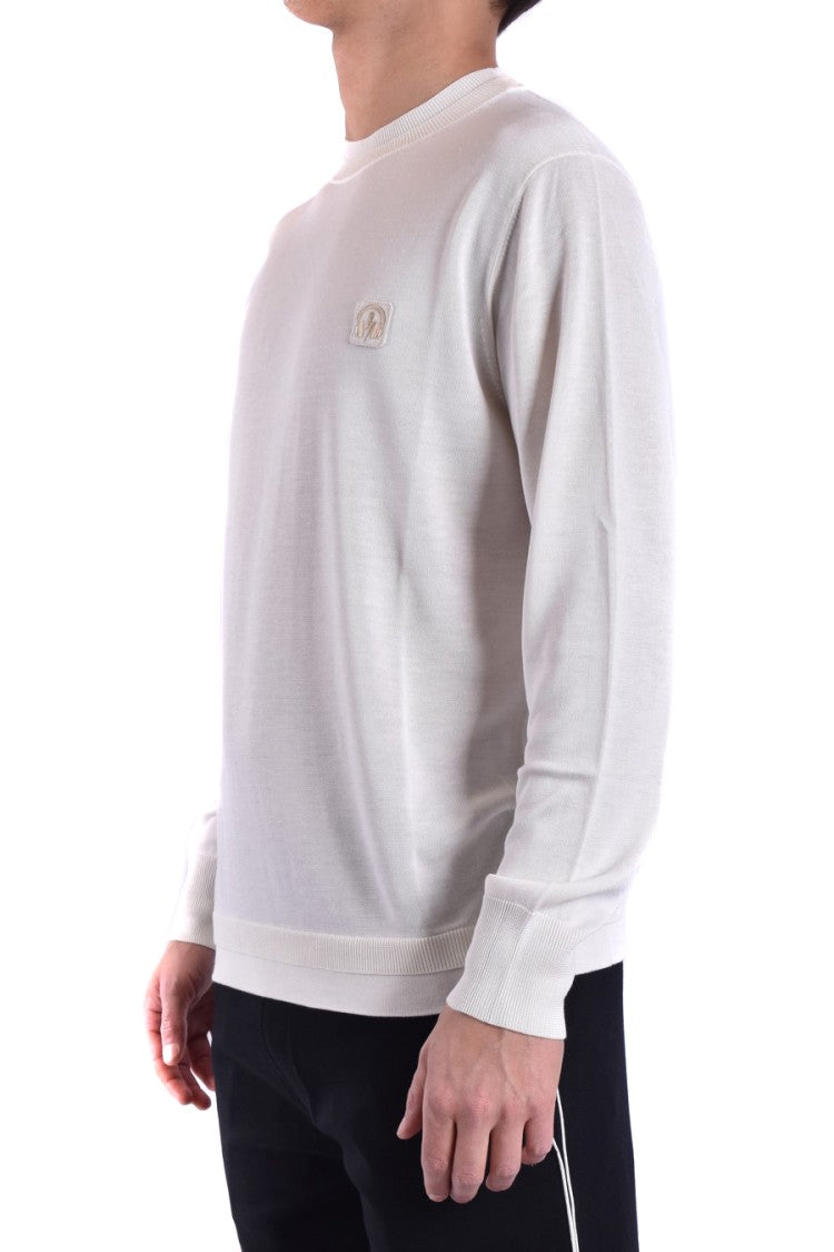 Neil Barrett Natural Knit Sweater With Ribbed Details