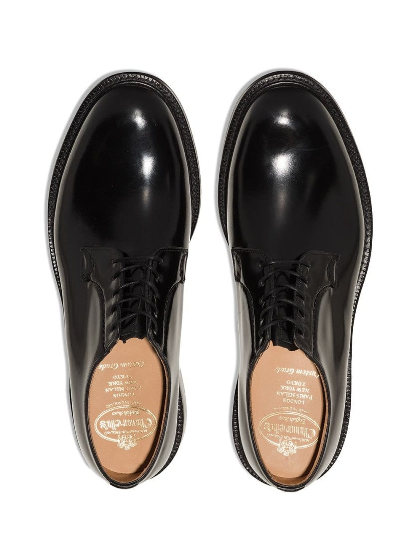Church's Black Polished Leather Open-Lacing Derby Shoes