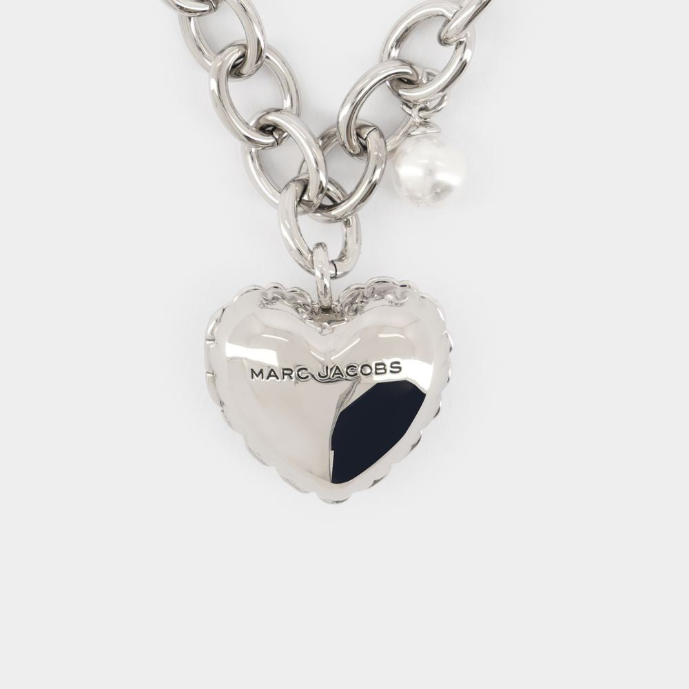 Marc Jacobs Heart Balloon Necklace - Metal - Silver