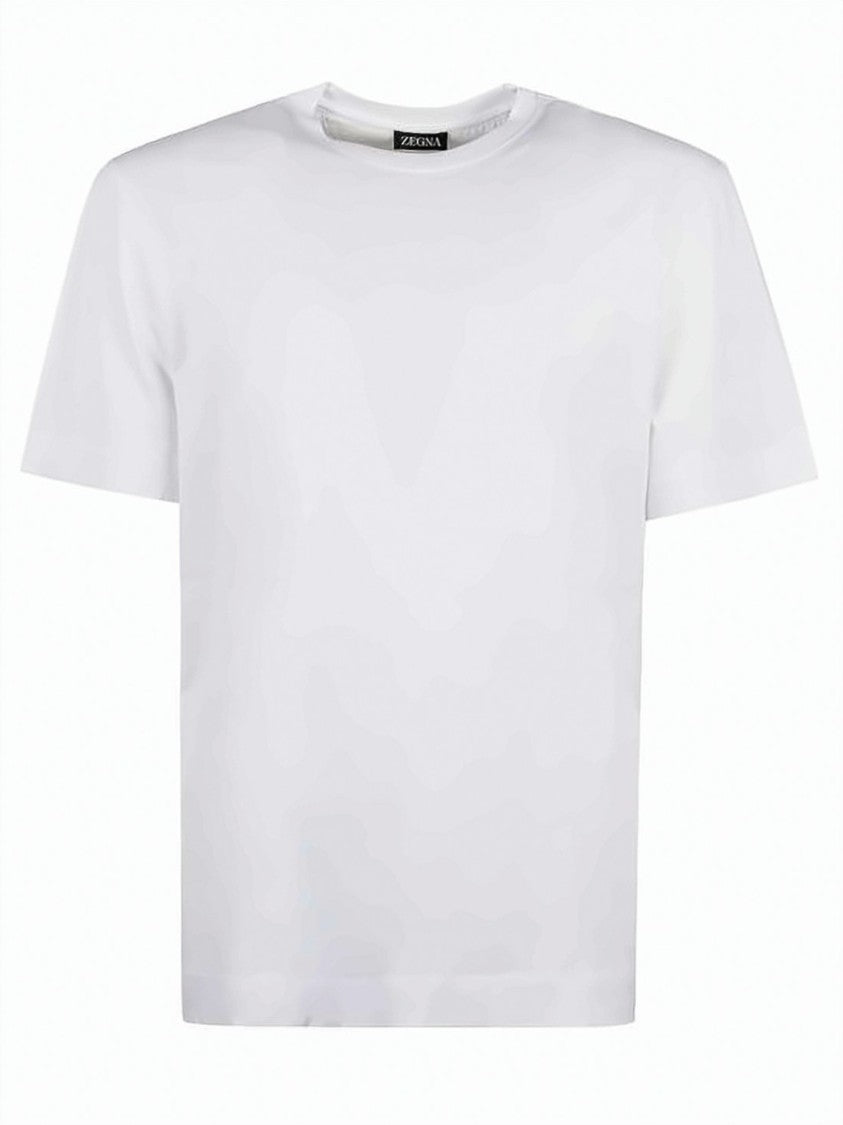 Ermenegildo Zegna White Cotton T-Shirt With Crew Neckline