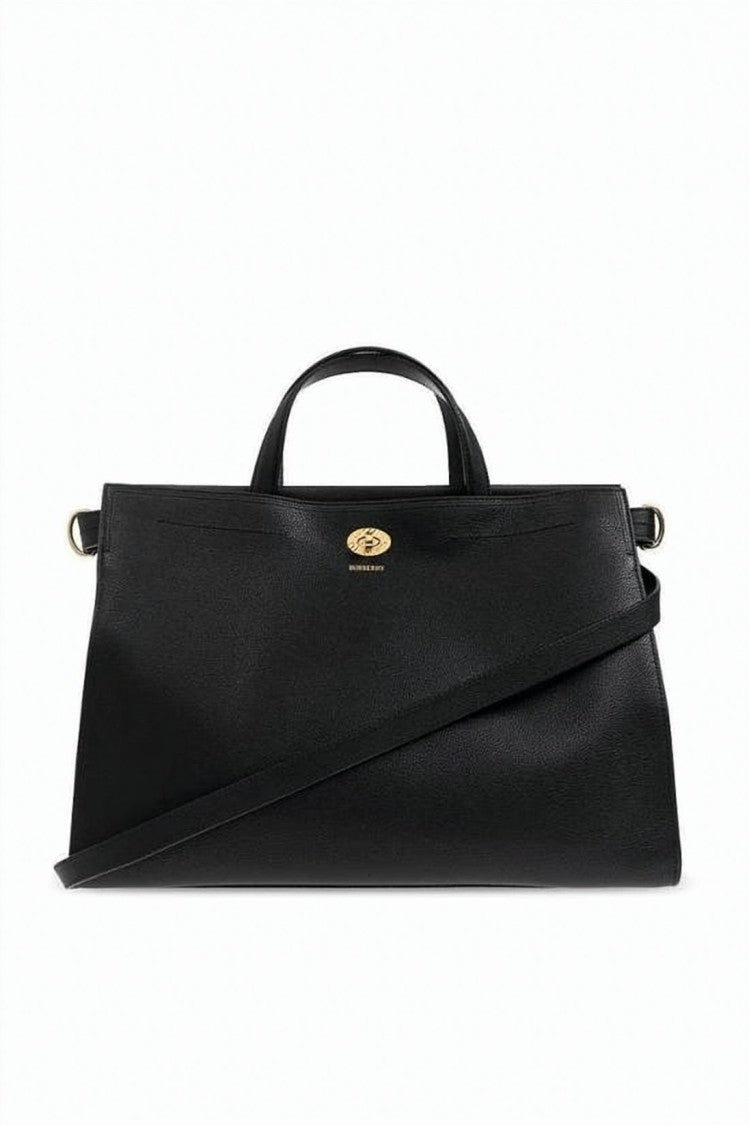Burberry Structured Calf Leather Tote Bag