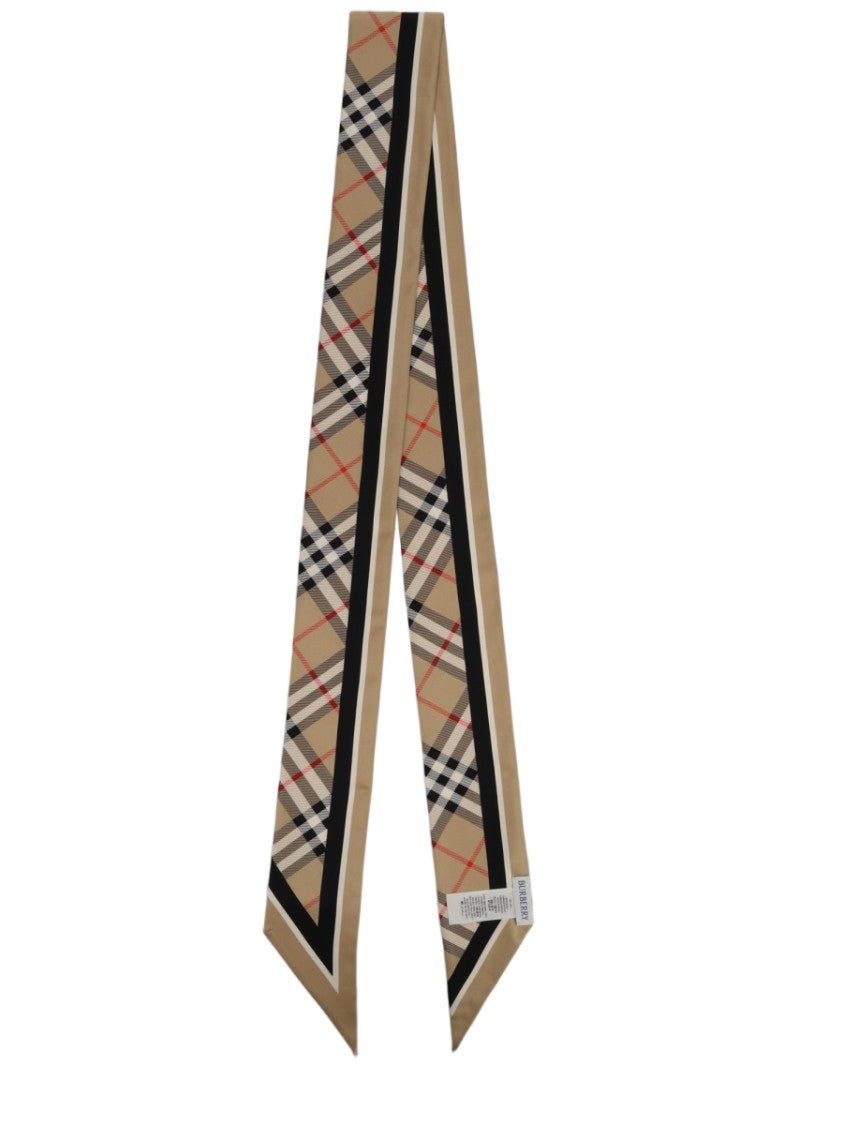 Burberry Beige Check Silk Scarf