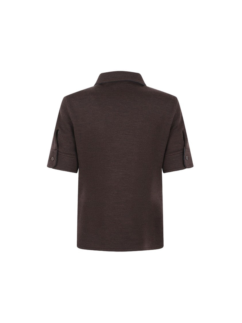 Gucci Pointed Collar Gucci Shirt With Short Sleeves