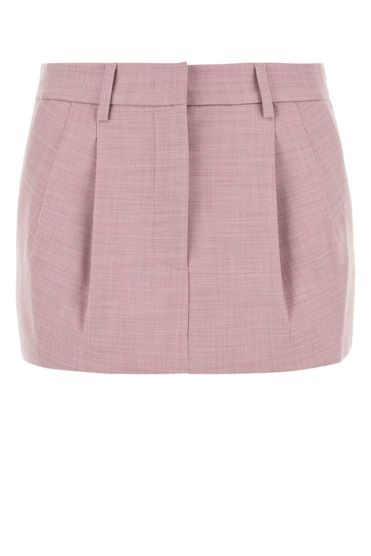 The Andamane Pink Stretch Polyester Blend Mini Skirt