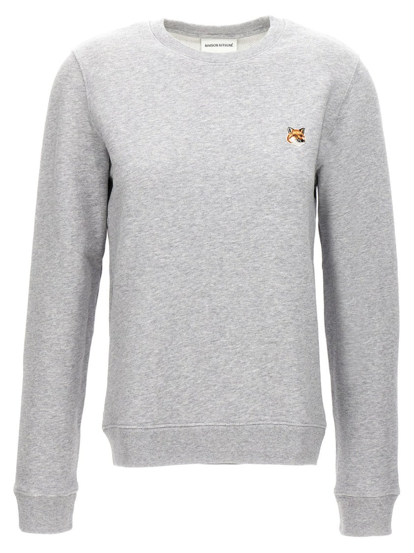 Maison Kitsuné Long-Sleeved Crewneck Sweatshirt With Embroidered Emblem