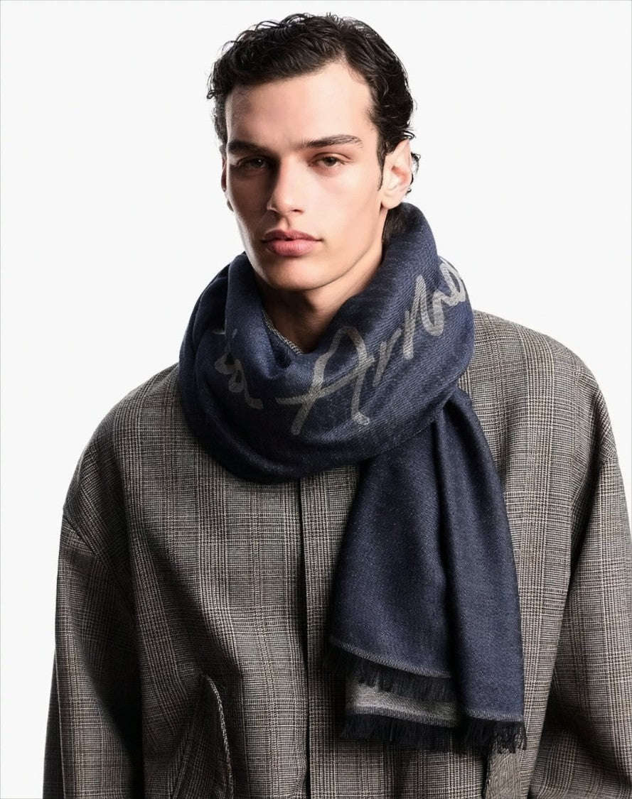 Emporio Armani Scarf With Signature Logo Embroidery