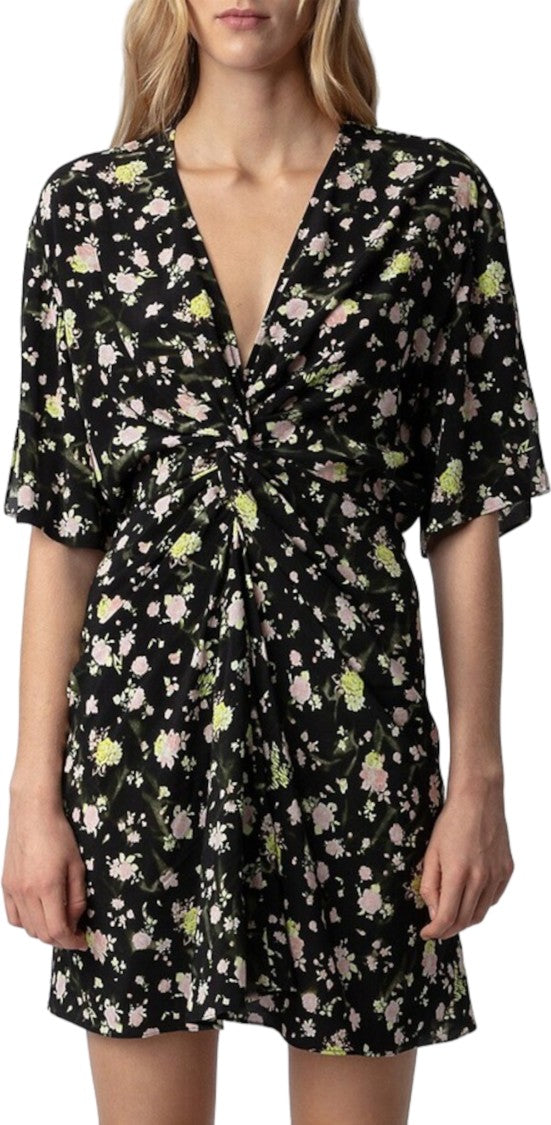 Zadig & Voltaire Mini Dress With Floral Print And Ruched Waist