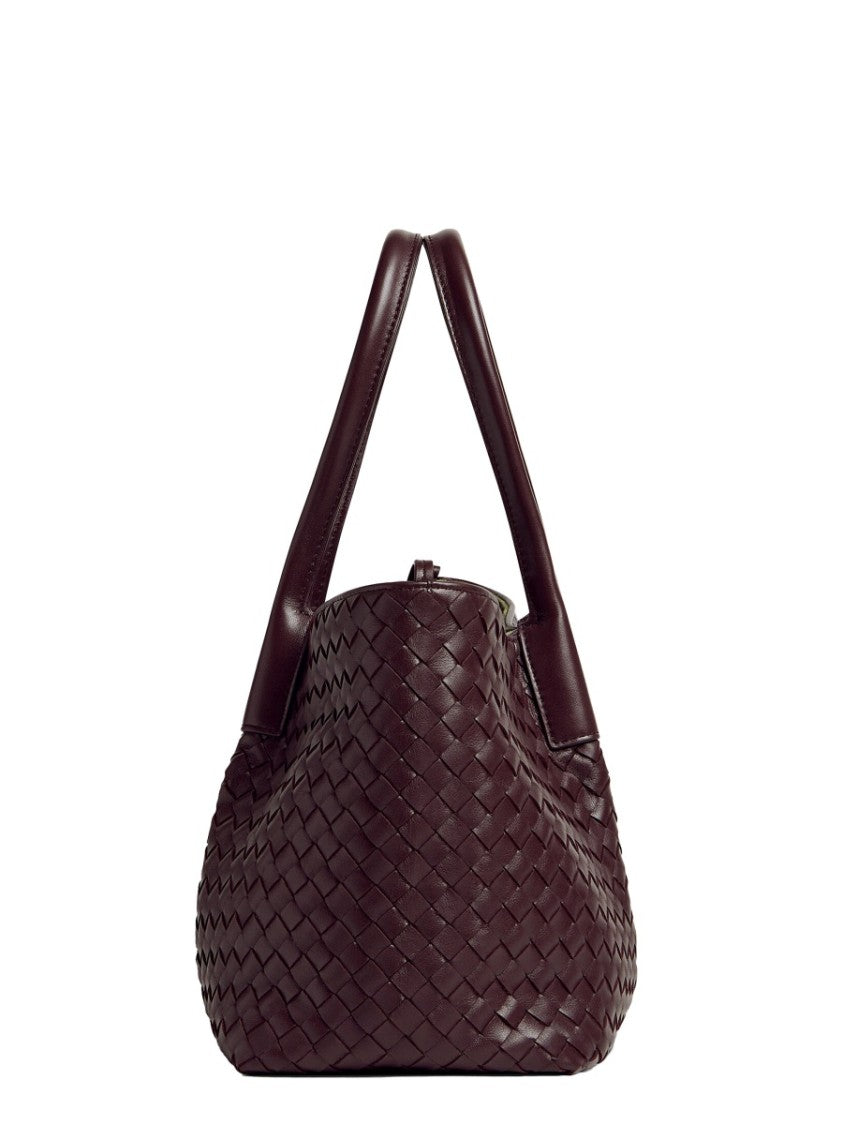 Bottega Veneta Reversible Olive Suede And Dark Brown Leather Tote