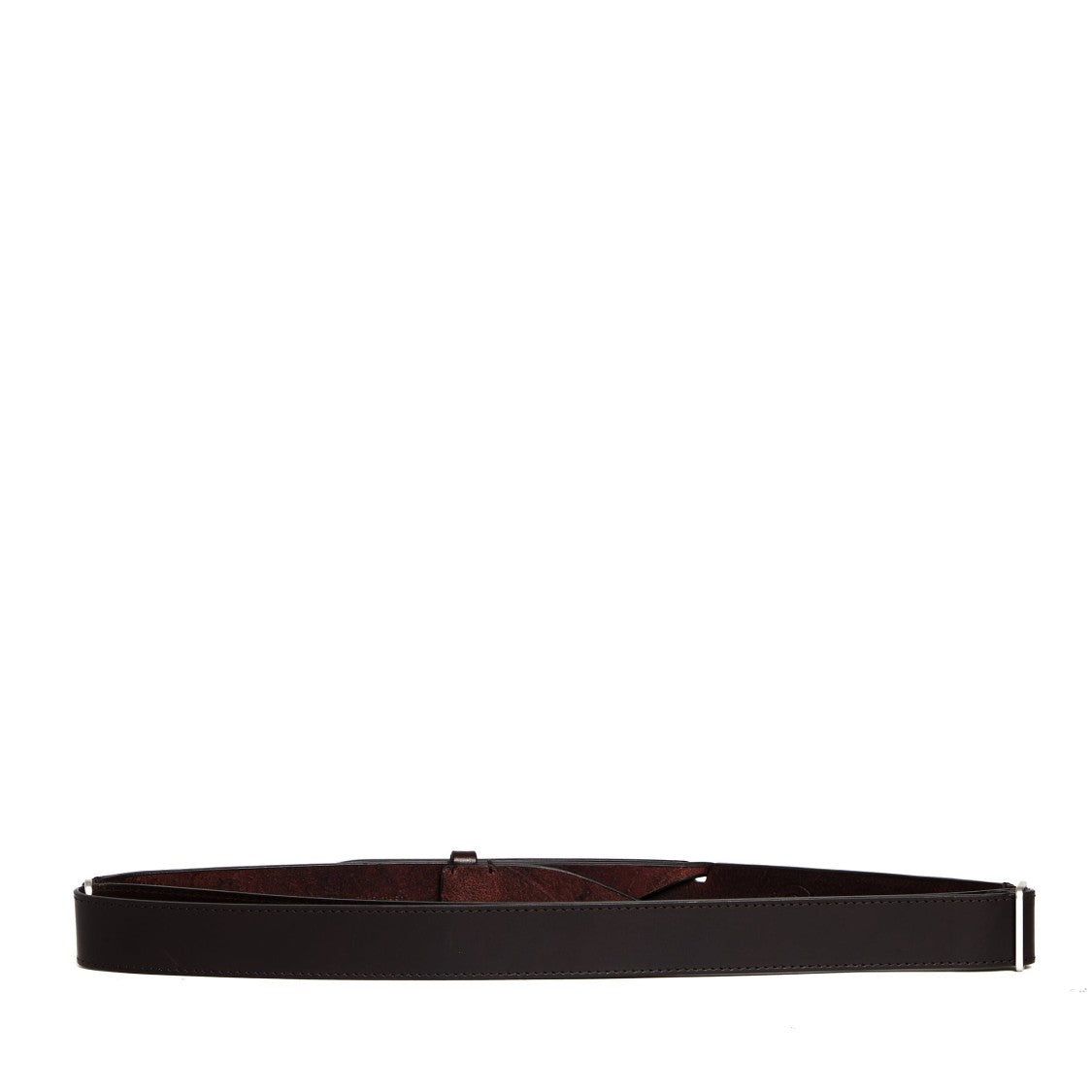 Orciani No-Buckle Brown Leather Belt With Minimalist Design