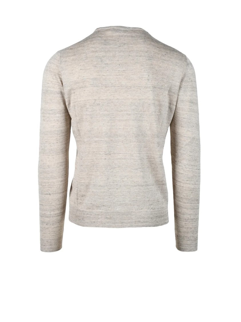 Filippo De Laurentiis Beige Relaxed Fit Linen-Cotton Sweater