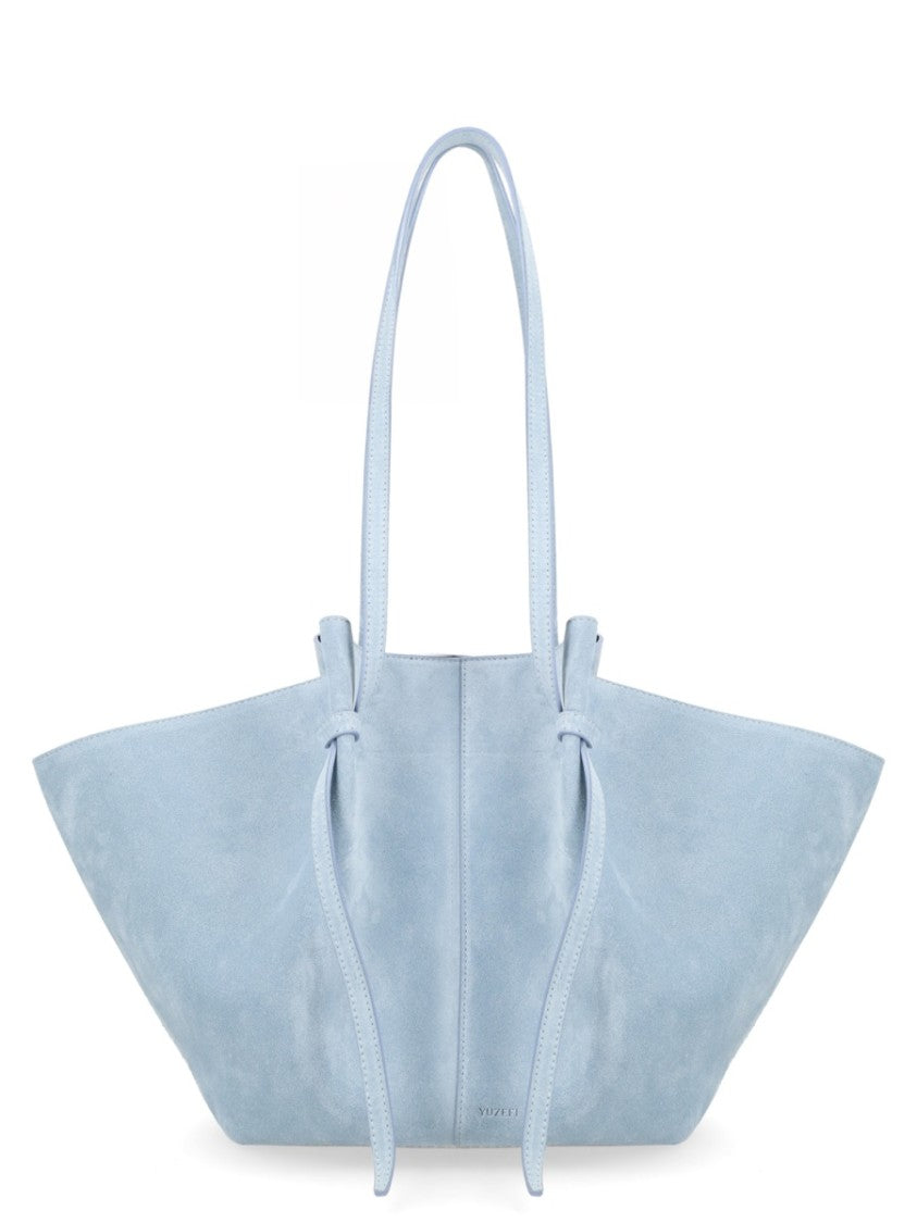 Yuzefi Blue Mochi Large Suede Tote Bag