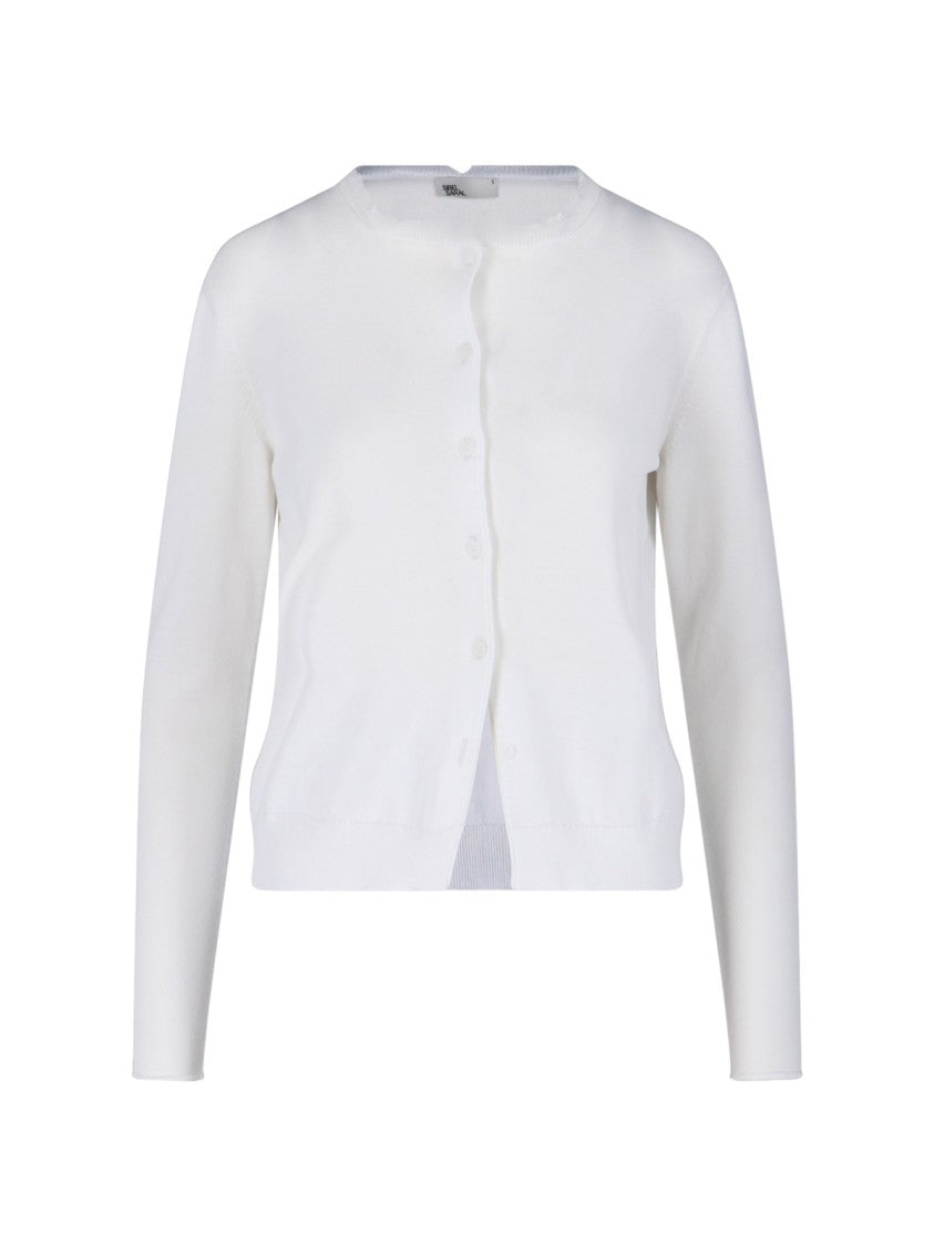 Sibel Saral Crewneck Cardigan – White