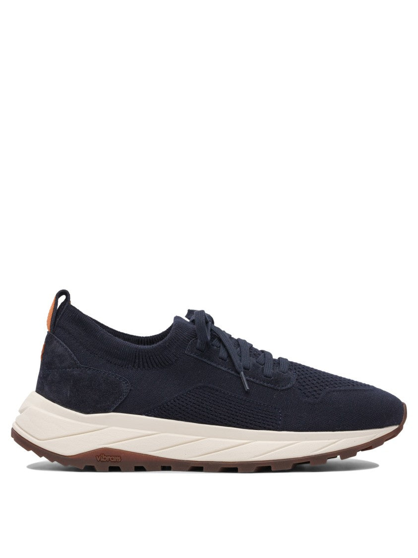 Henderson Baracco Breathable Mesh And Leather Slip-On Sneakers