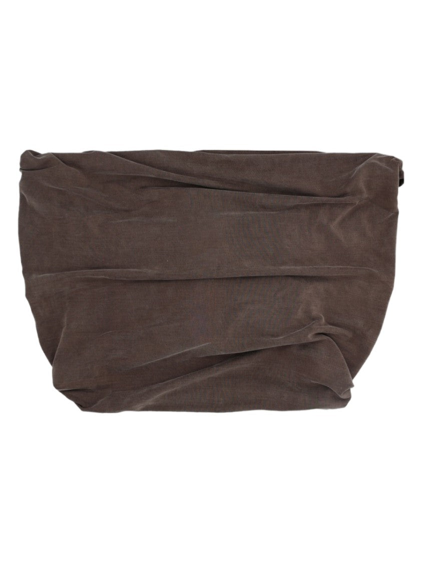 Paloma Wool Brown Ruched Off-Shoulder Cupro Top
