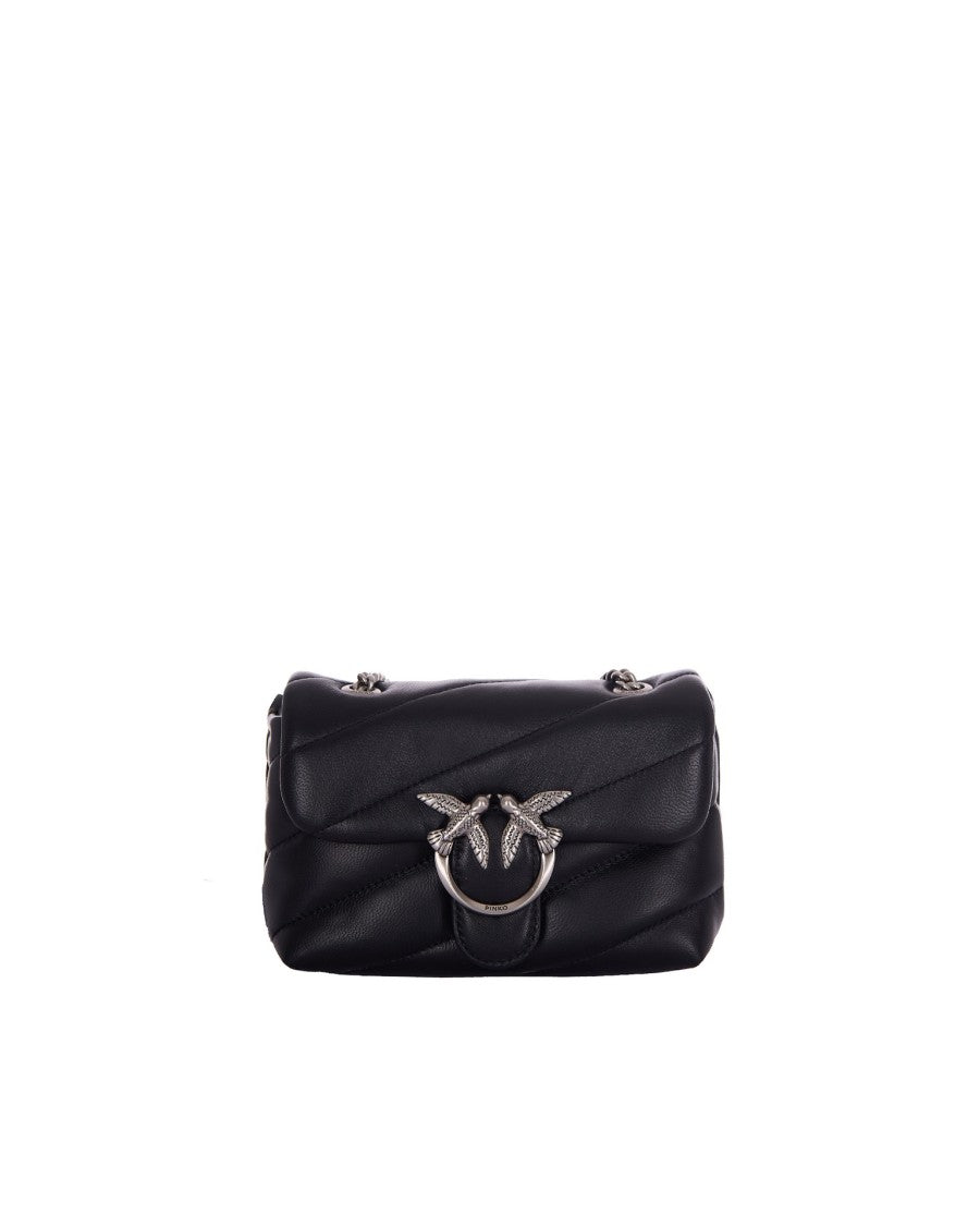 Pinko Baby Love Bag Puff Small Shoulder Bag Black/Old Silver
