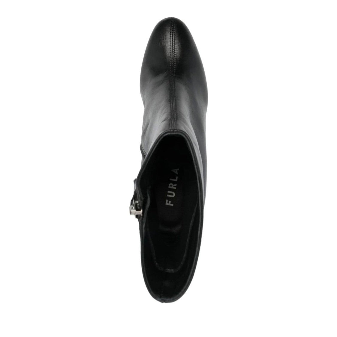 Furla Black Pointed Toe Metallic Detail Sheep Leather Ankle Boots