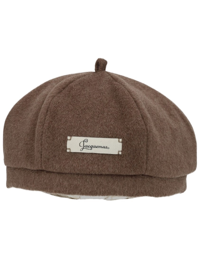 Jacquemus Brown Textured Minimalist Cotton-Wool Beret