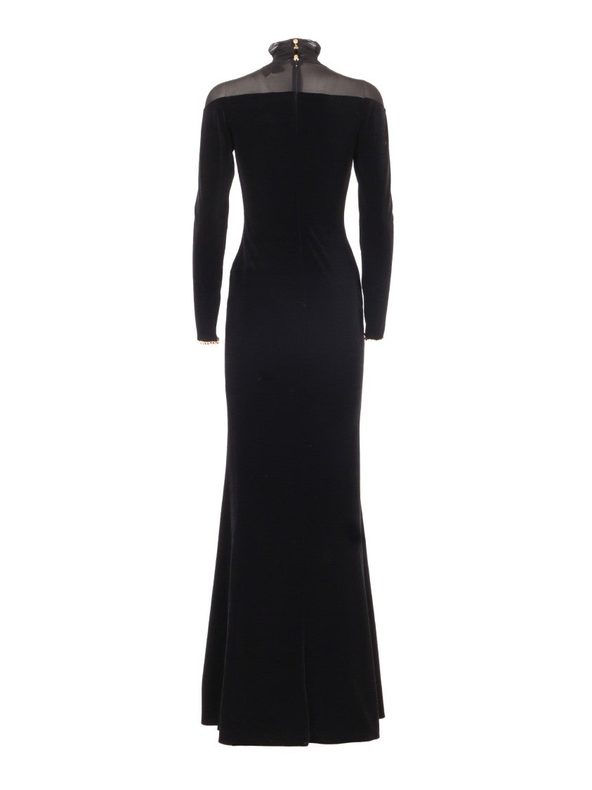 Elisabetta Franchi Form-Fitting Midi Dress With High Neckline