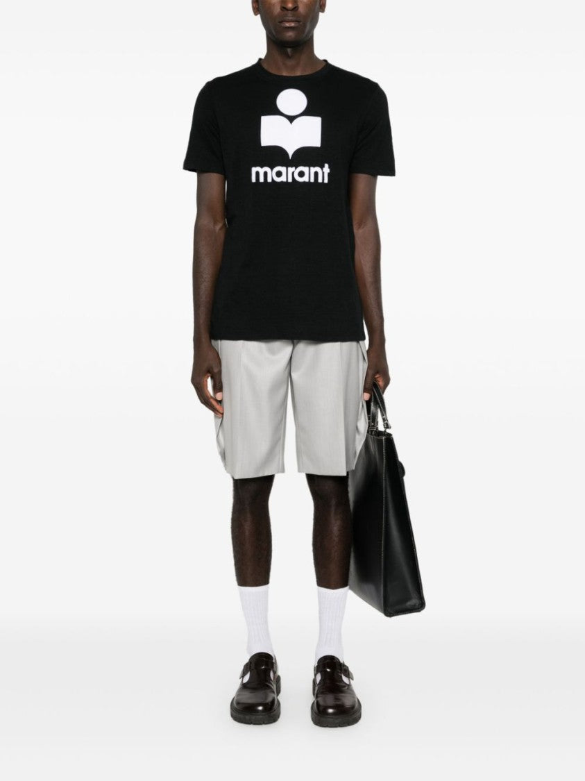 Isabel Marant Linen T-Shirt With Iconic Logo Design And Finish