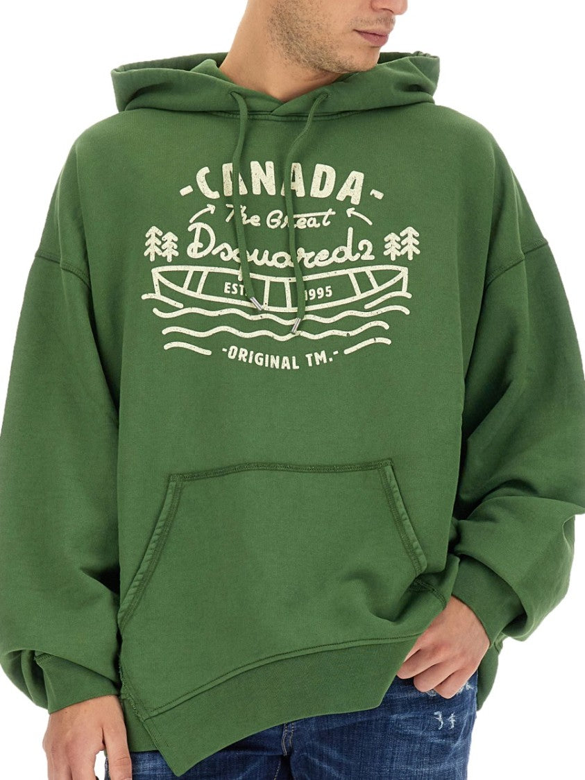 Dsquared2 Oversized Green Sweatshirt