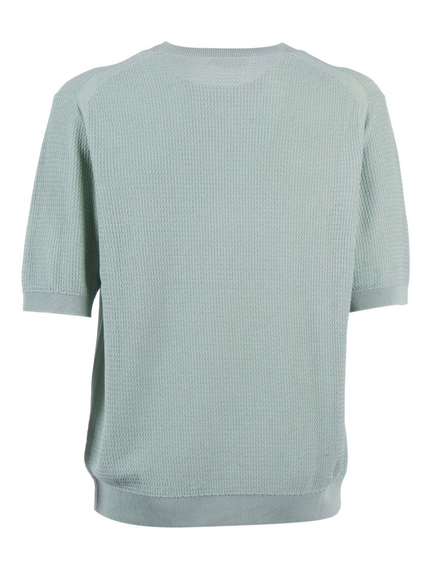 Ballantyne Textured Ribbed Short Sleeve Pullover