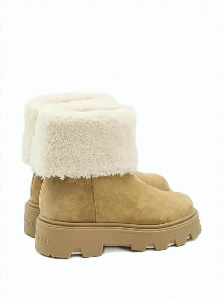 Moncler Mid-Height Suede And Shearling Boots