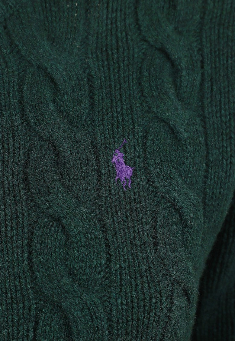 Polo Ralph Lauren Wool-Blend Cable-Knit Tortoiseshell Cardigan