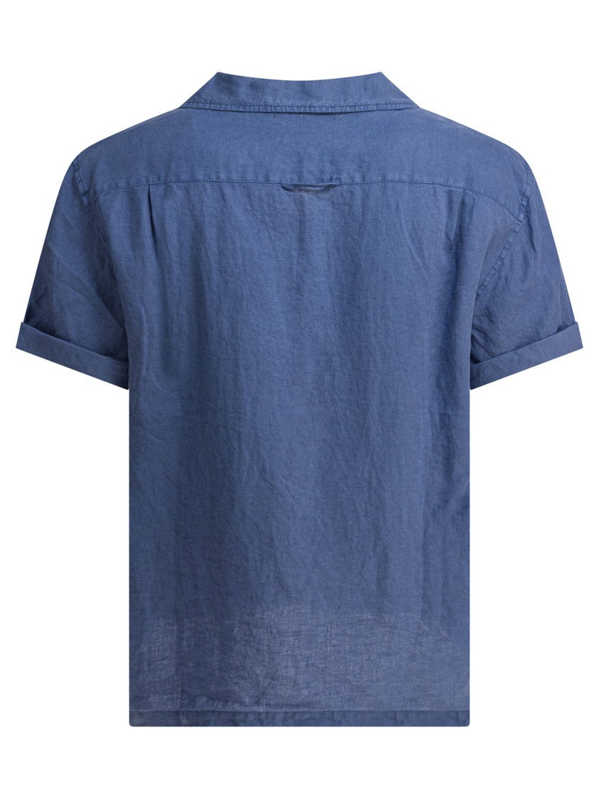 Alex Mill Light Blue Linen Camp Shirt With Relaxed Fit