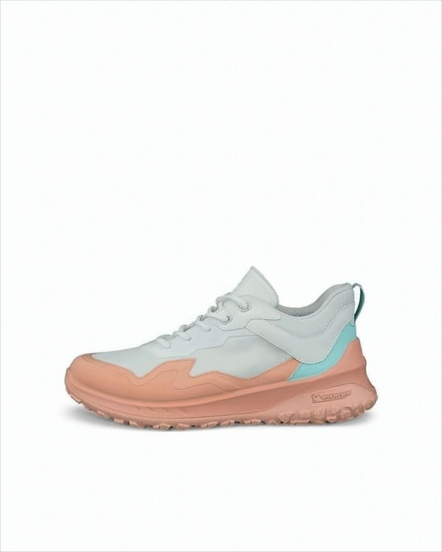 Ecco Recycled Polyester Sneakers With Peach Rubber Sole