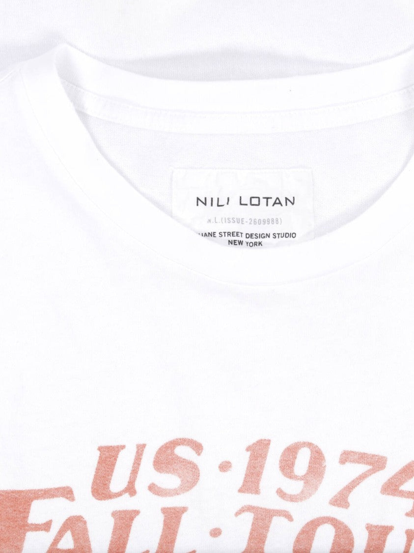 Nili Lotan White Brady Printed Cotton T-Shirt