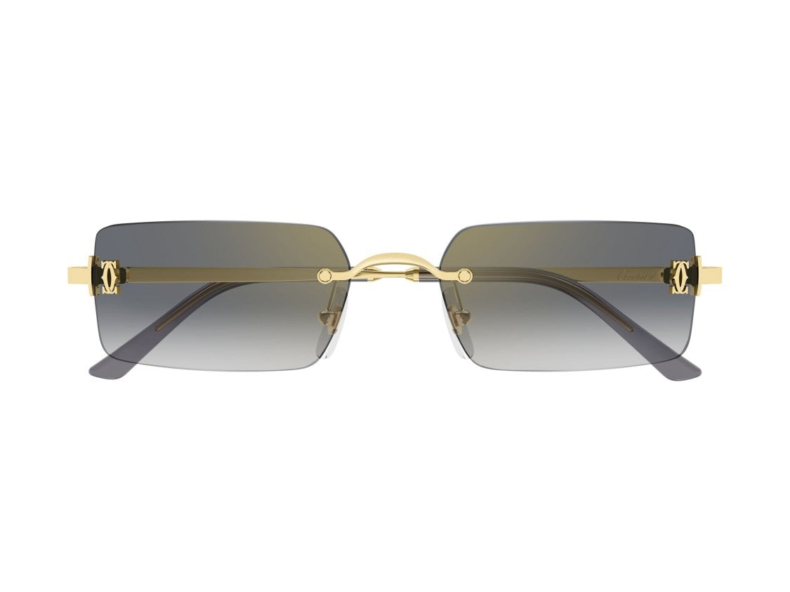 Cartier Gold Ct0672s Rimless Square Gradient Sunglasses