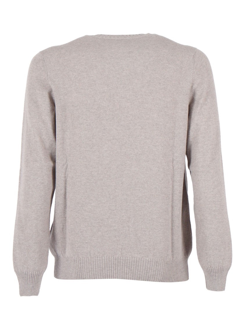 Sette Fili Cashmere Fine-Knit Cashmere Sweater With French Shoulder Seam