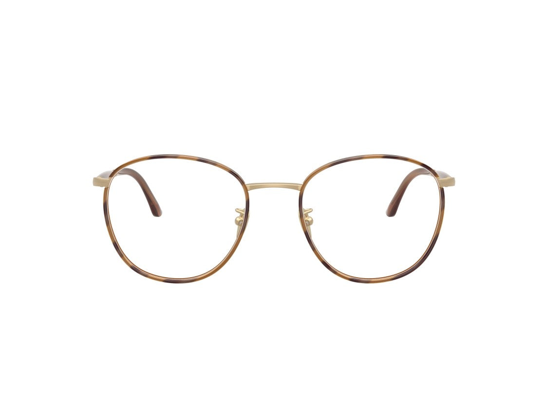 Giorgio Armani Gold 0Ar5161j Tortoiseshell Metal Round Eyeglasses
