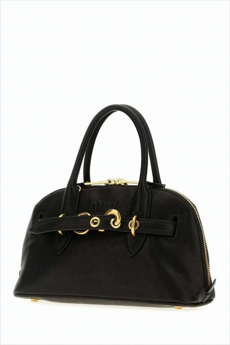 Miu Miu Structured Black Lambskin Crossbody Bag