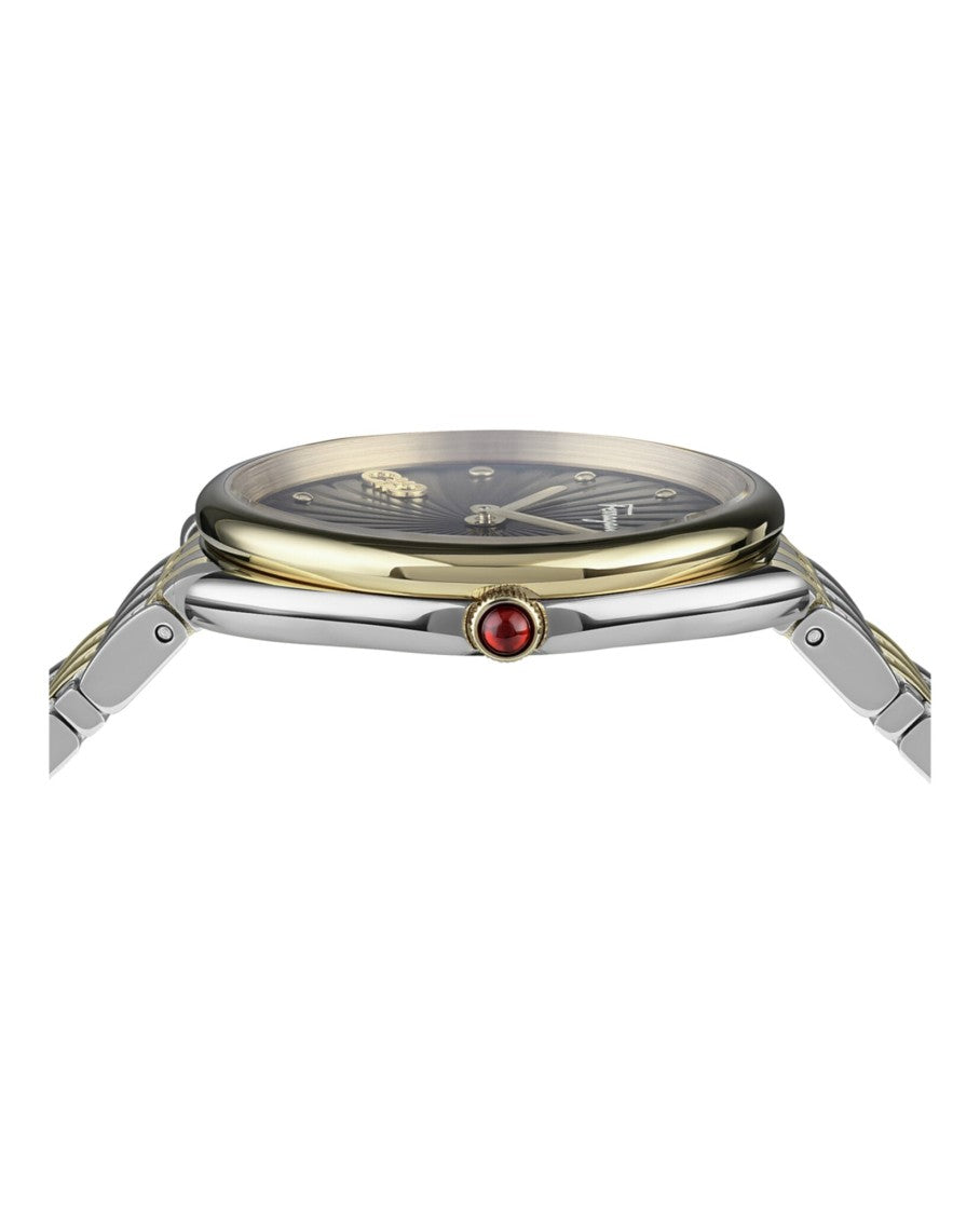 Ferragamo Two-Tone Cuir Bracelet Watch With Guilloche Dial