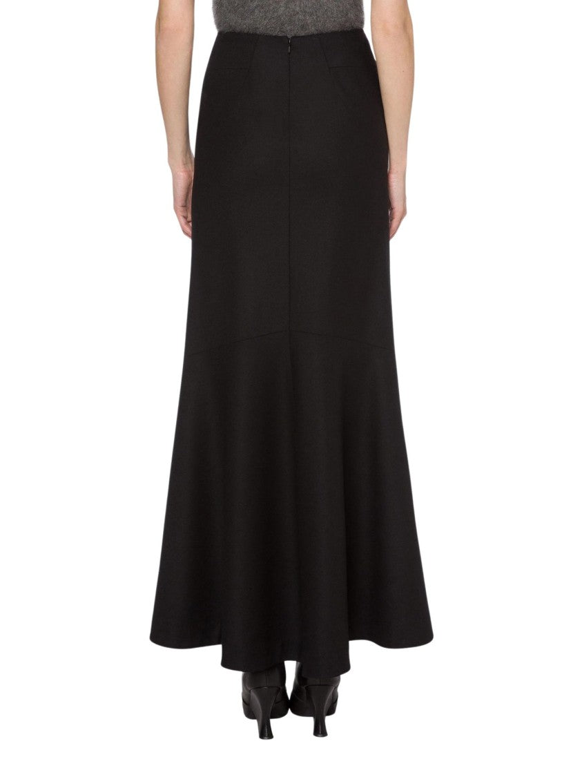 Alberta Ferretti Long Stretch Flannel Skirt With Flared Silhouette