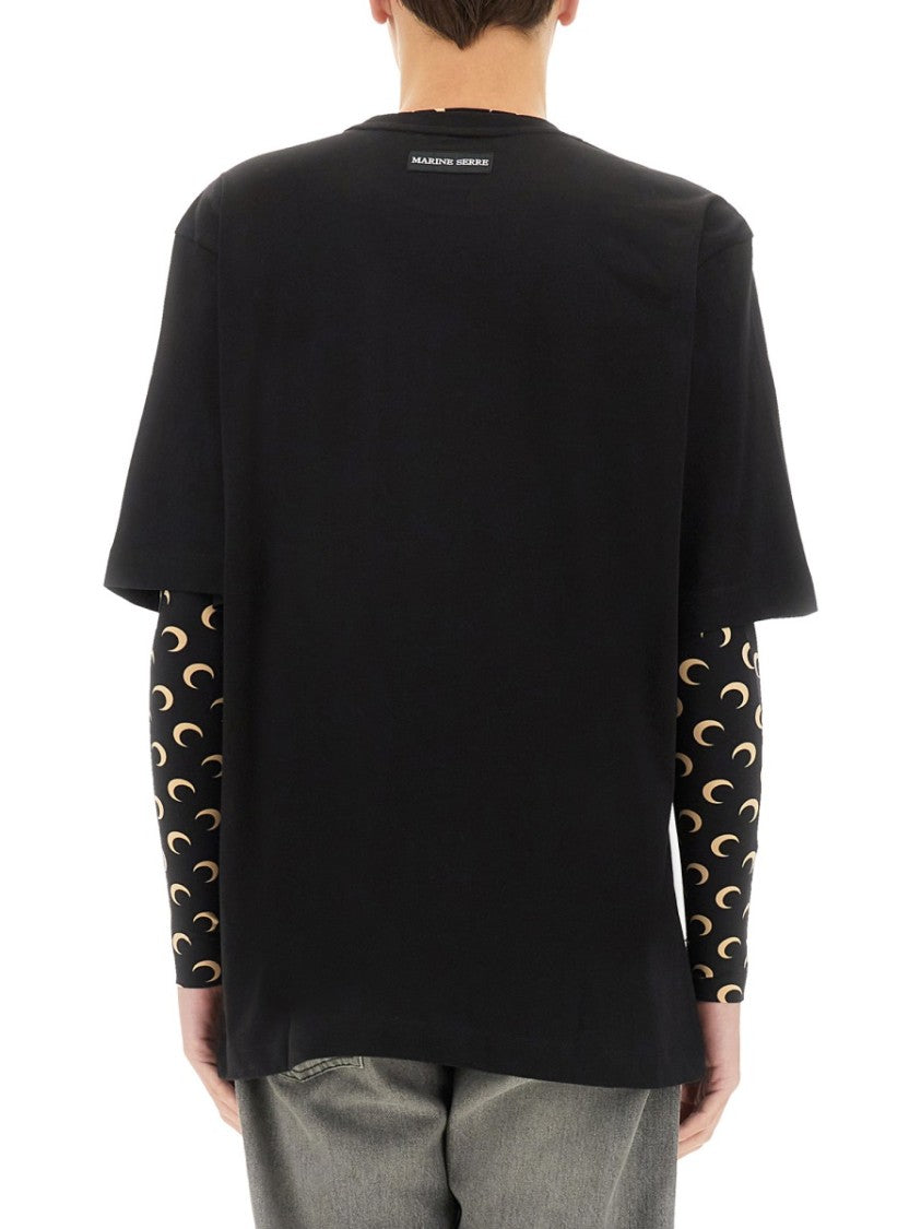 Marine Serre Loose Fit Center Emblem T-Shirt
