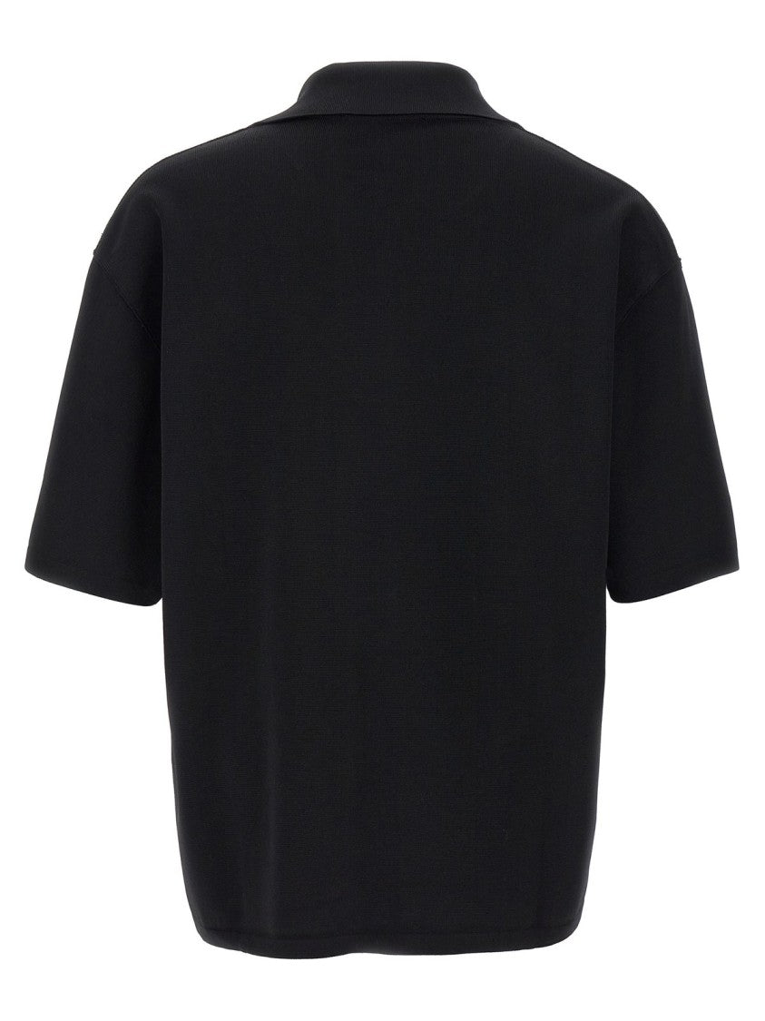 Ami Fitted V-Neck Polo Shirt With Classic Collar And Short Sleeves