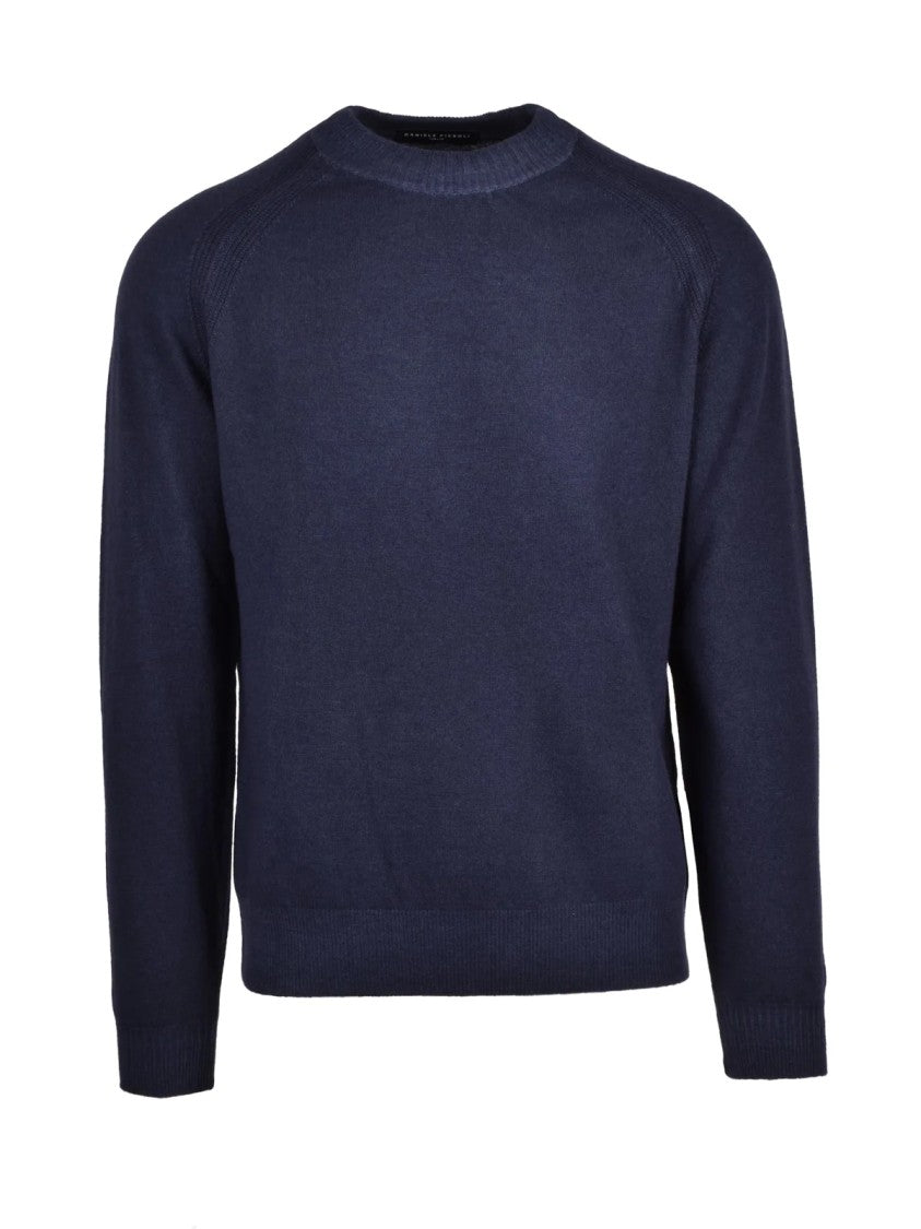 Daniele Fiesoli Crewneck Pullover With Raglan Sleeves In Luxurious Merino And Cashmere