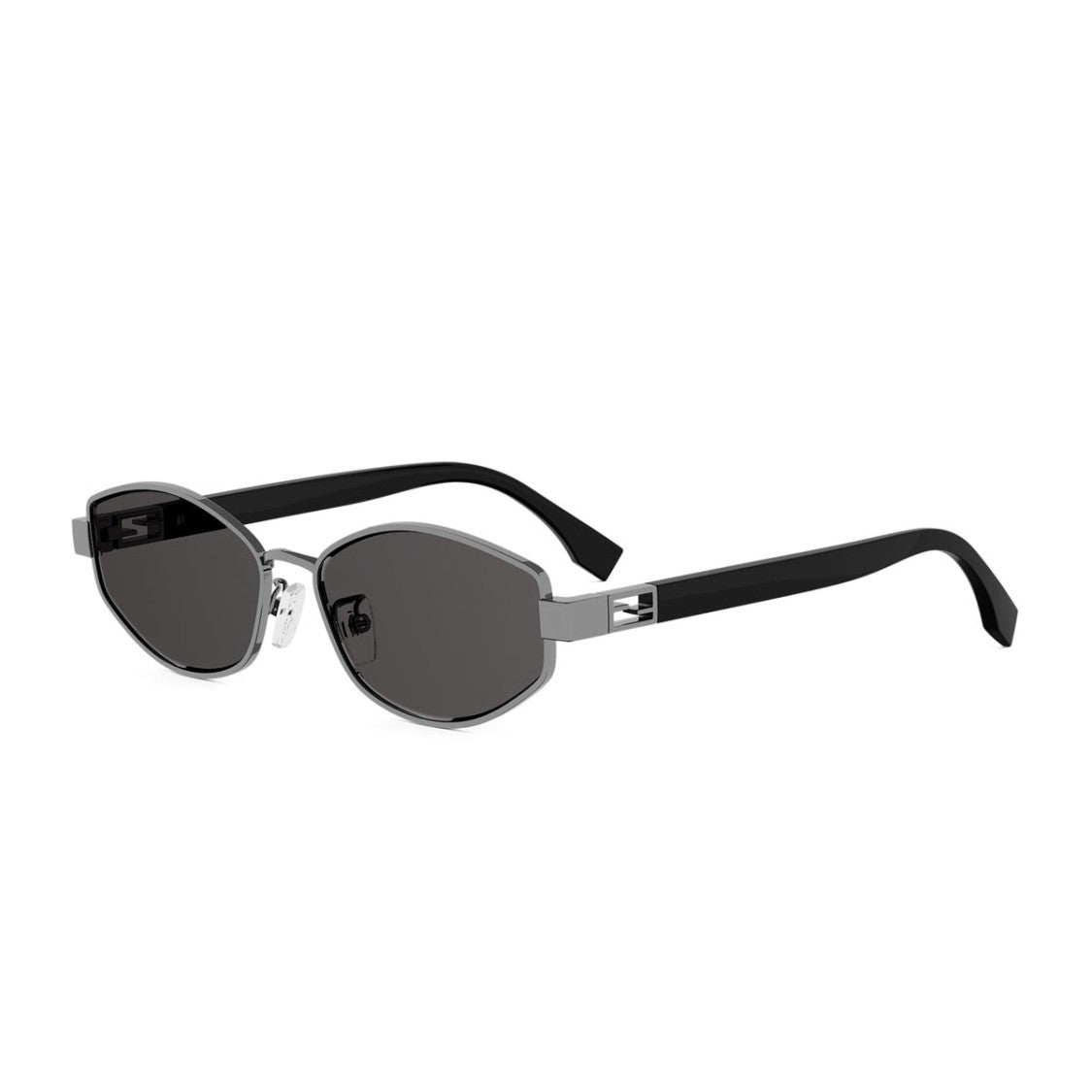Fendi Silver Tube Fe40216u Geometric Metal Sunglasses