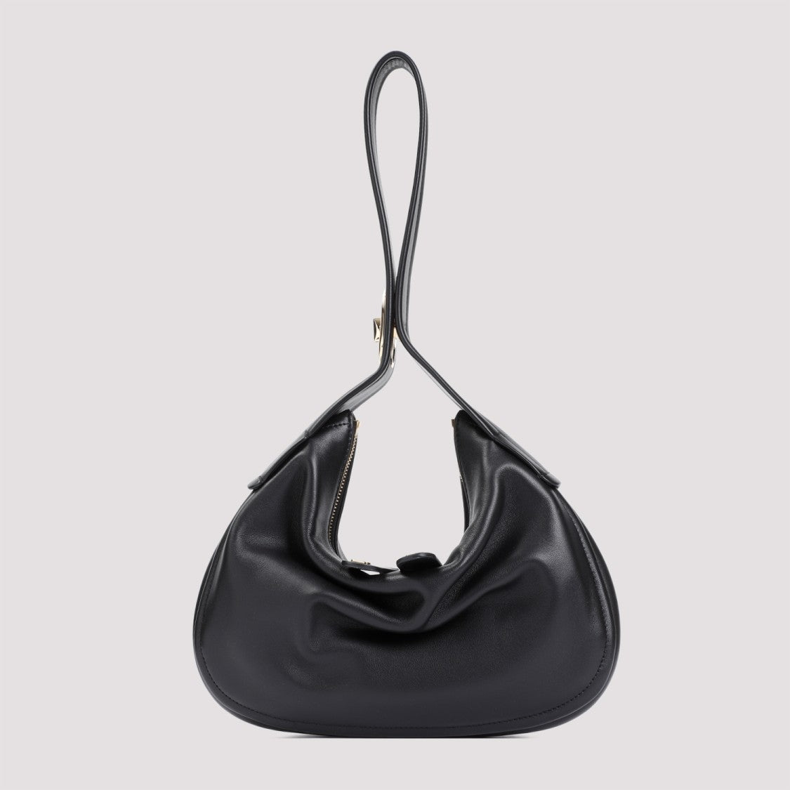 Valentino Black Leather Go-Hobo Small Leather Bag