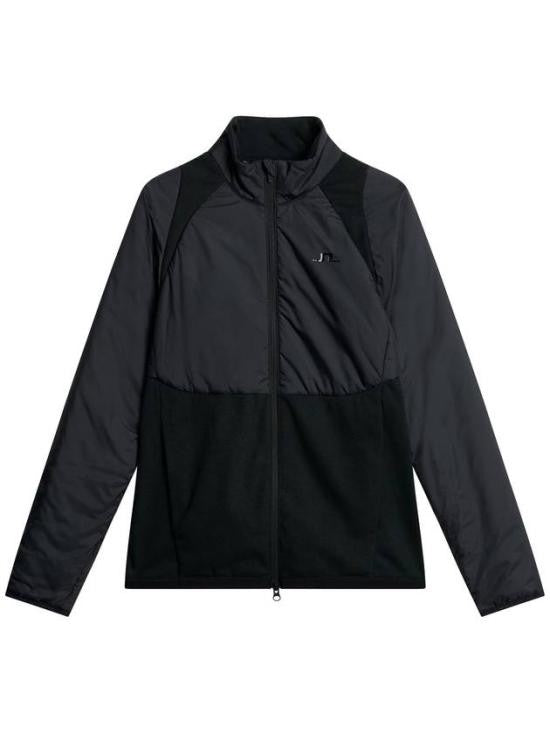 J Lindeberg Tailored Black Polyester Jacket With Contrasting Textures