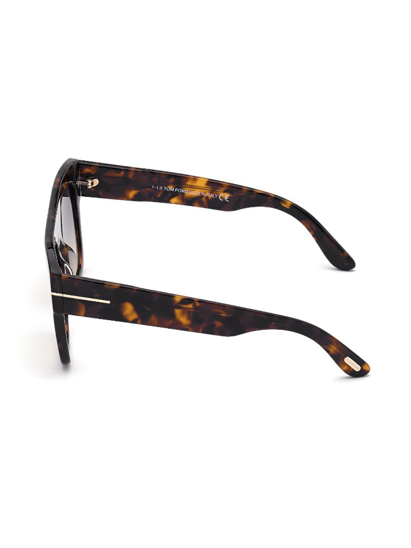 Tom Ford Brown Tortoiseshell Rectangular Frame Sunglasses