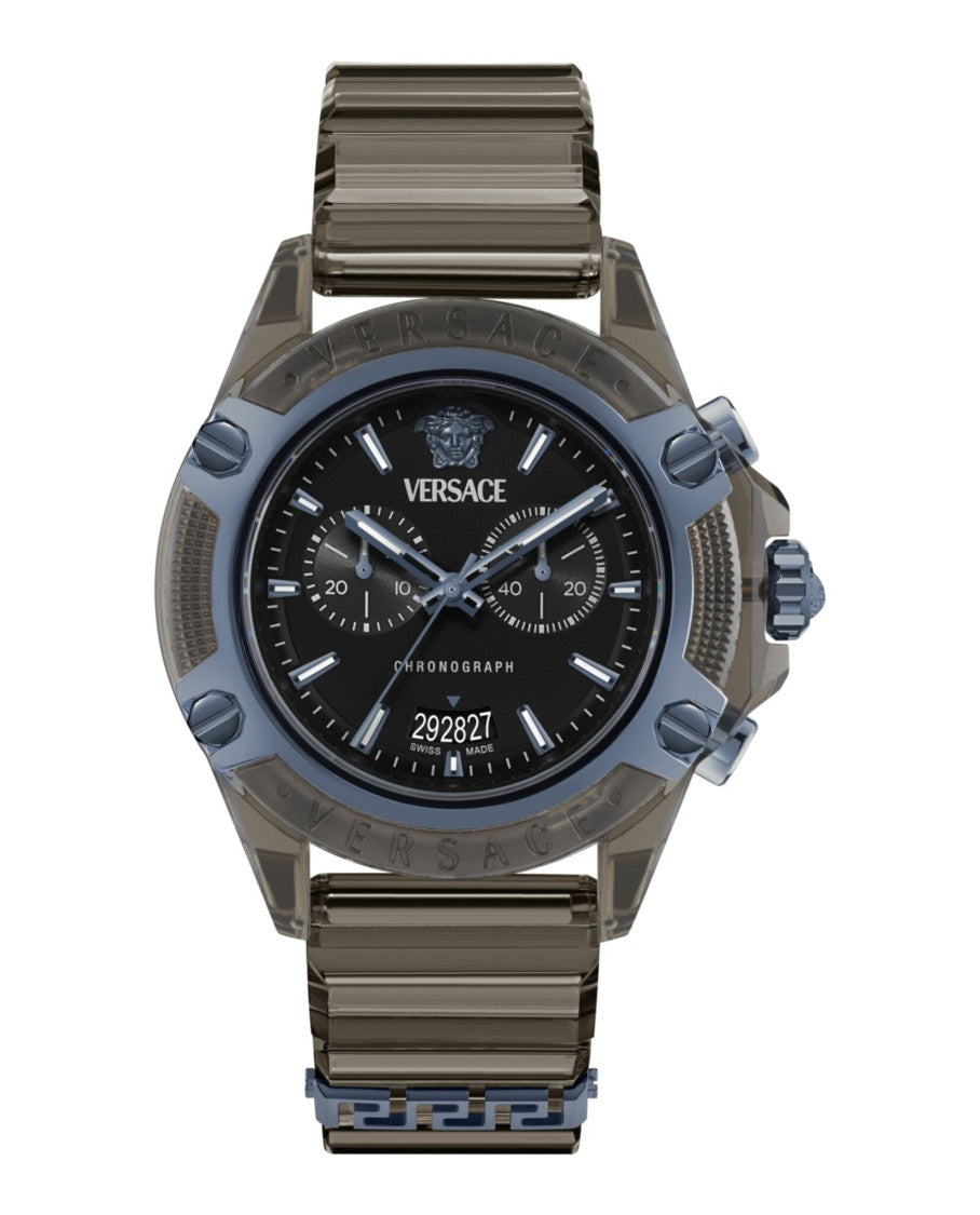 Versace Icon Active Chronograph Watch With Transparent Black Case