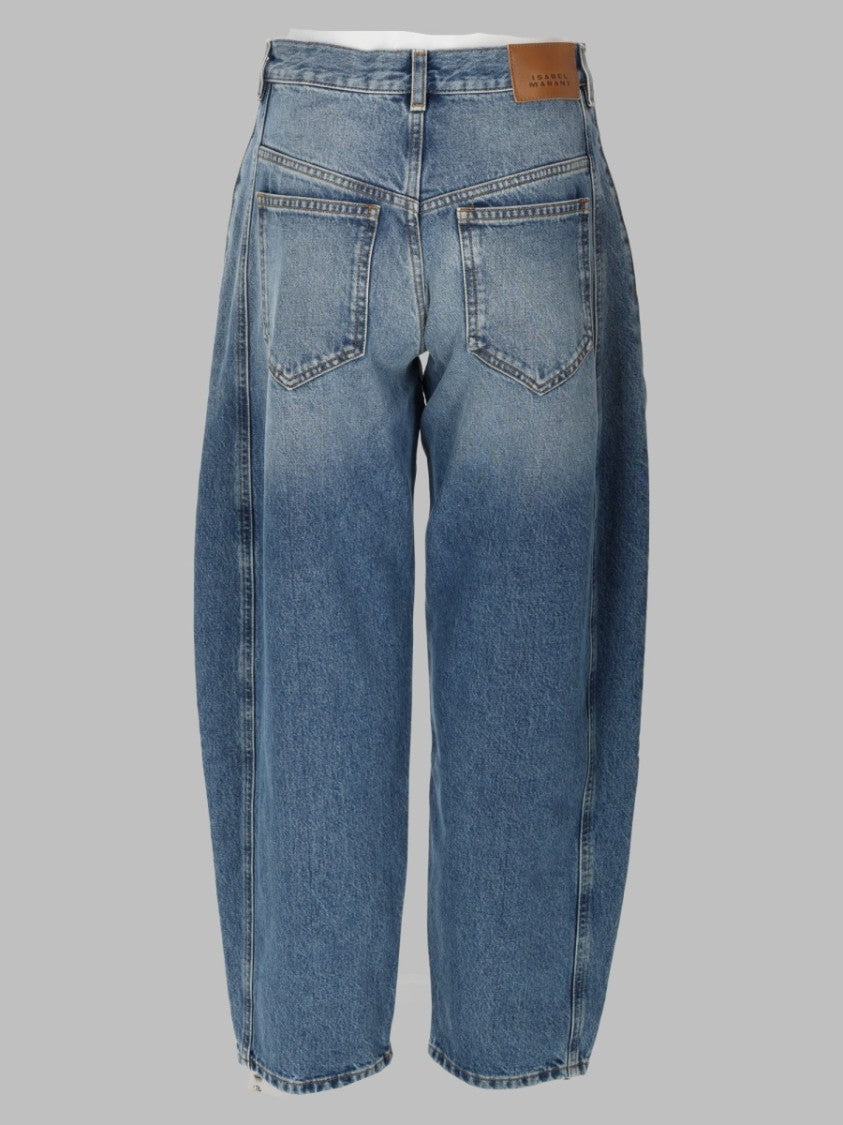 Isabel Marant Blue Relaxed Tapered-Leg Denim Jeans