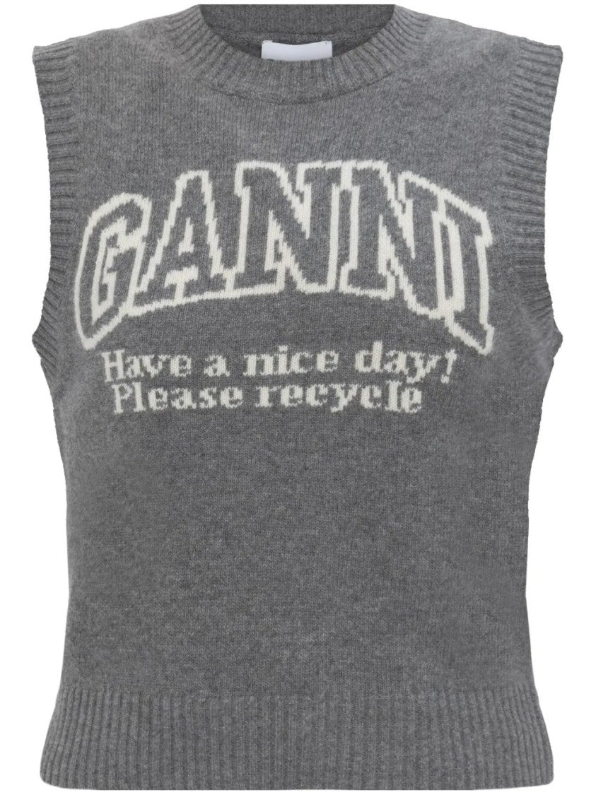 Ganni Graphic Wool Vest
