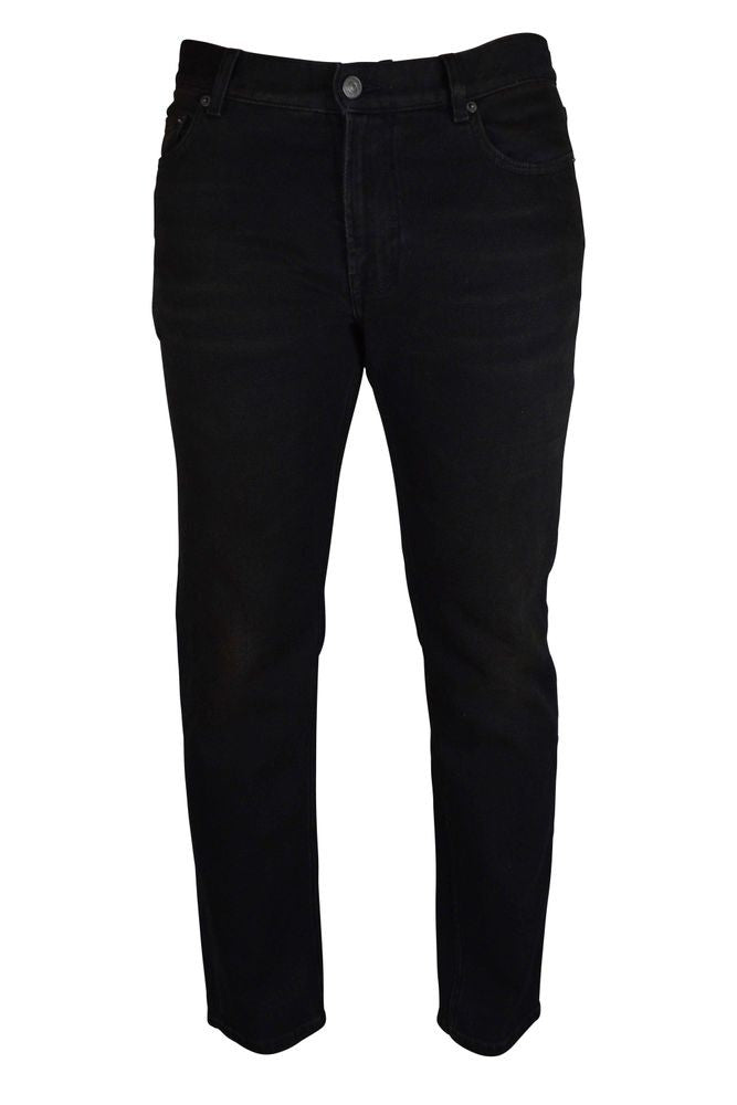 Balenciaga Washed Black Denim Jeans With Signature Branding