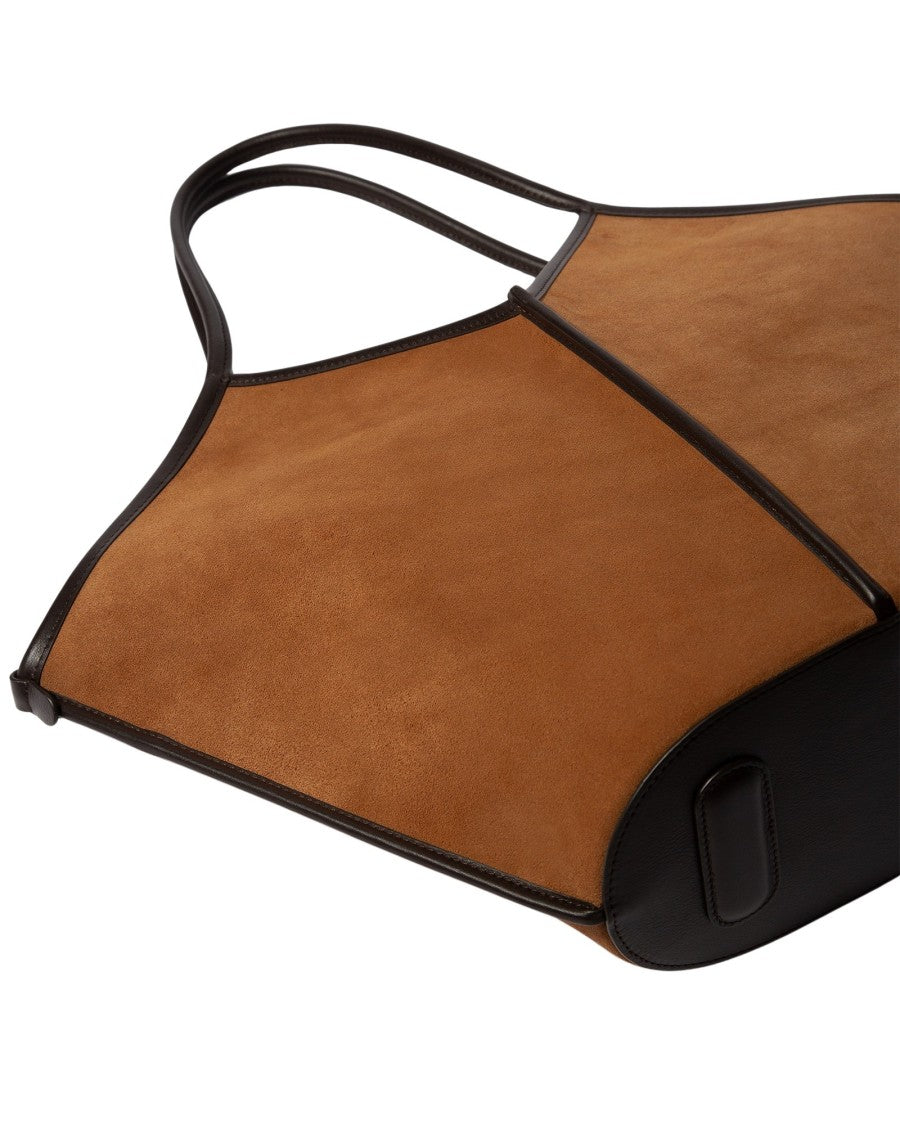 Hereu Calella Suede Tote Bag With Geometric Design
