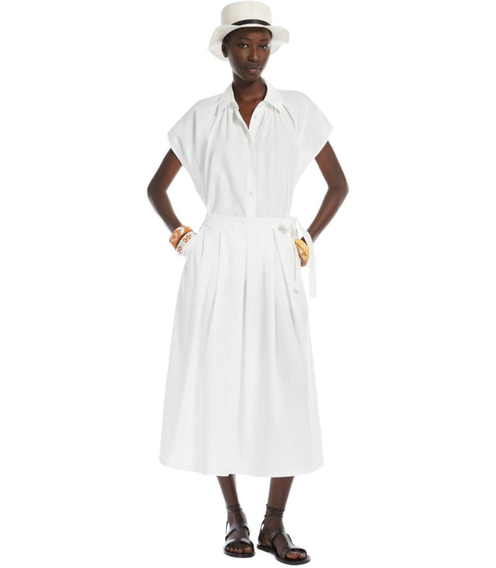Max Mara Folk White Midi Skirt