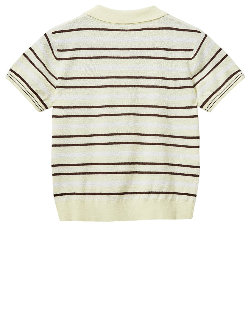 The Garment Viscose Blend Striped Polo Shirt